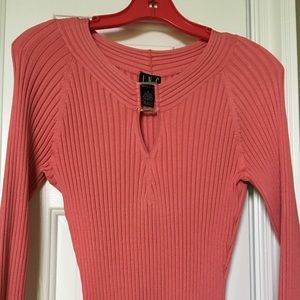 INC Pink Top with Silver Buckle Keyhole Neck